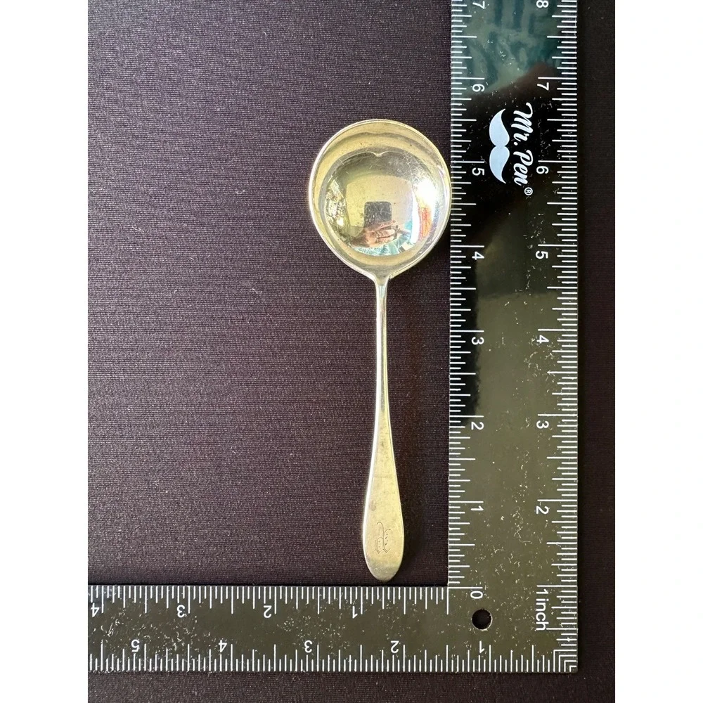 Sterling Silver Small Ladle Spoon Monogram NO Pattern /Maker .8ounces ~23g Toddy